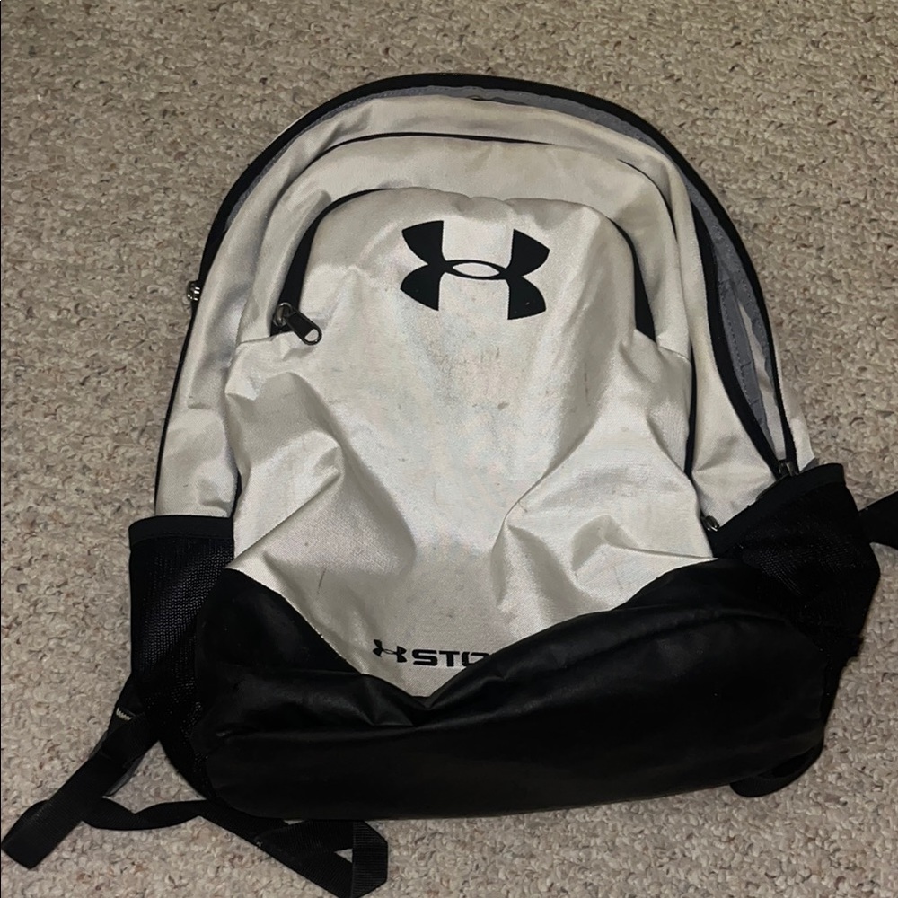 Under Armour White and Black Athletic Backpack